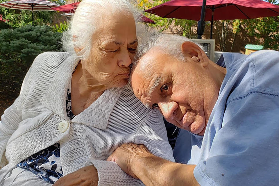 Julia Ramos' grandmother, Angelica Mendez, with her husband Pedro Mendez, on their 64th wedding anniversary. | Courtesy of Julia Ramos