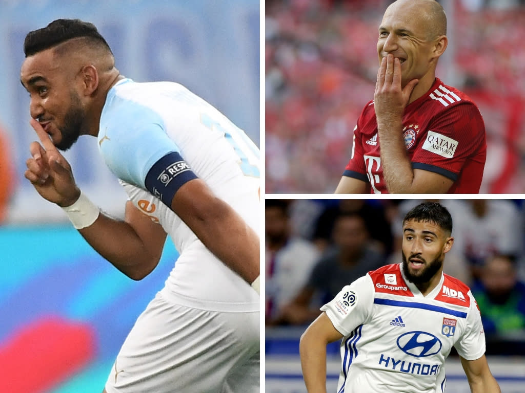 (Clockwise, left to right) Dimitri Payet, Arjen Robben and Nabil Fekir all scored wonder goals last weekend.