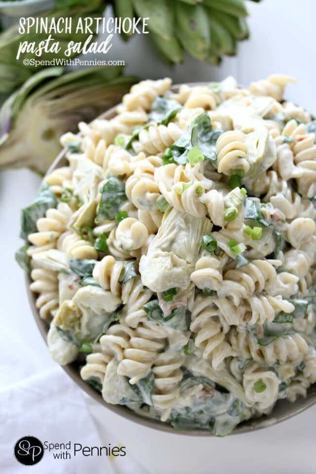 Spinach Artichoke Dip Pasta Salad