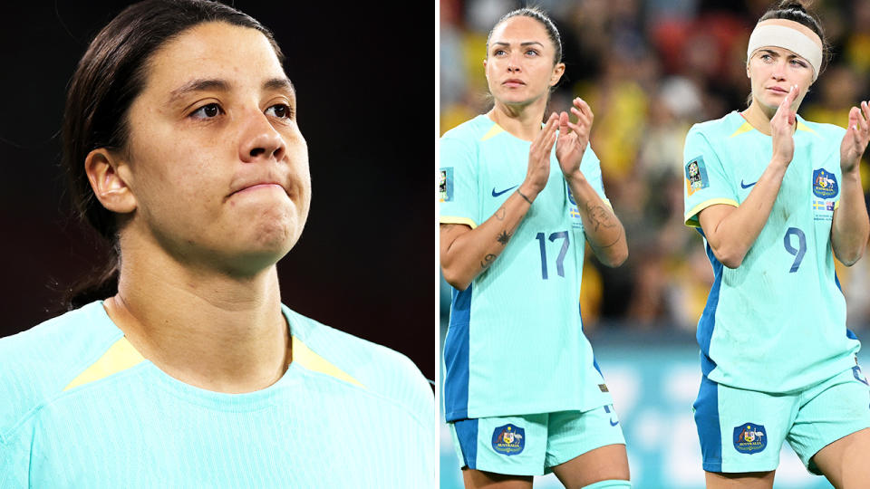 Sam Kerr and the Matildas at the Women's World Cup.