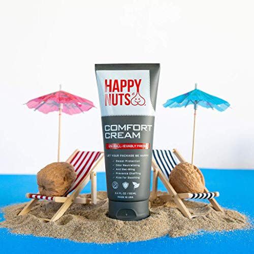 6) Happy Nuts Comfort Cream | Deodorant For Men | Anti-Chafing, Sweat Defense & Odor Control