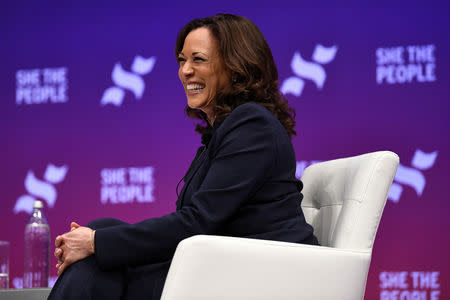 FILE PHOTO: U.S. Democratic presidential candidate Kamala Harris participates in the She the People Presidential Forum in Houston, Texas, U.S. April 24, 2019. REUTERS/Loren Elliott/File Photo