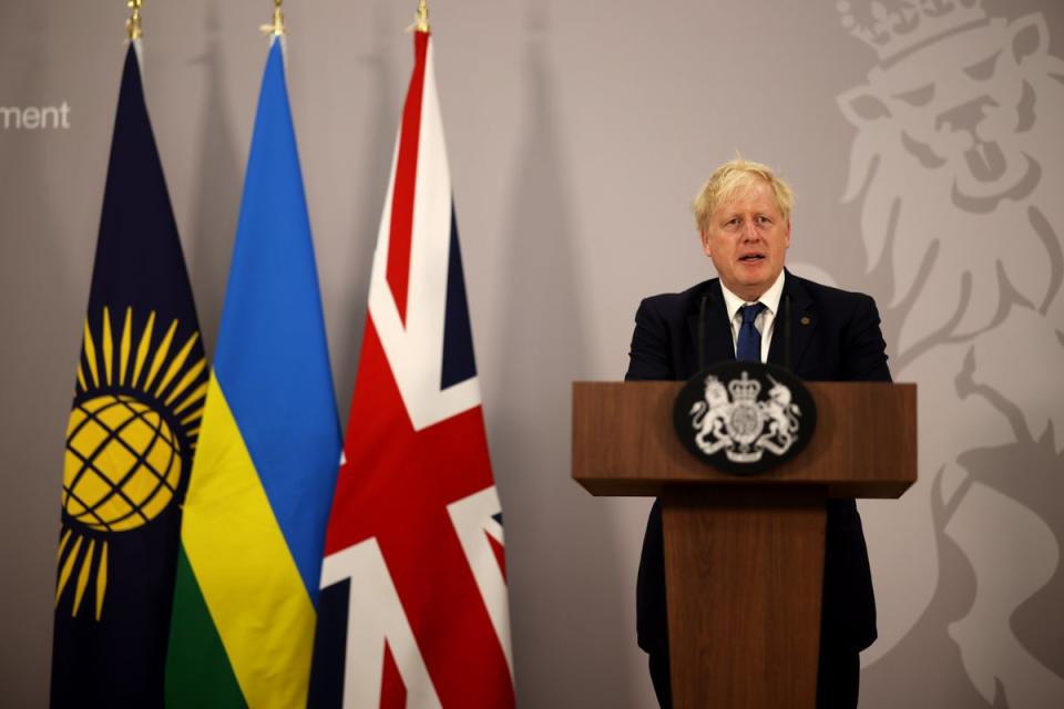 Prime Minister Boris Johnson speaks at a press conference (Dan Kitwood/PA) (PA Wire)