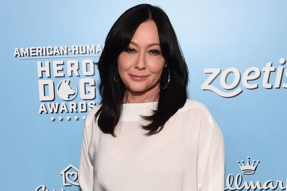 <p>AFF-USA/Shutterstock</p> Shannen Doherty in October 2019