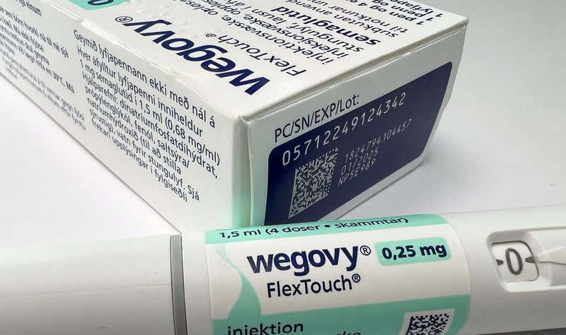 FILE PHOTO: A injection pen of Novo Nordisk's weight-loss drug Wegovy is shown in this photo illustration in Oslo