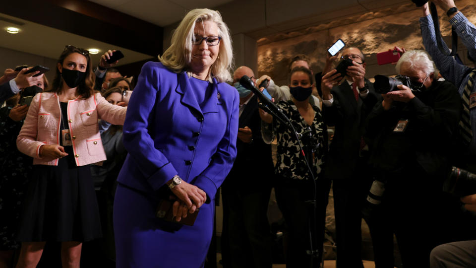 U.S. Representative Liz Cheney (R-WY) arrives on Capitol Hill in Washington, U.S., May 12, 2021. (Evelyn Hockstein/Reuters)