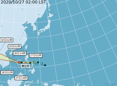 颱風預測路徑。（圖／中央氣象局）