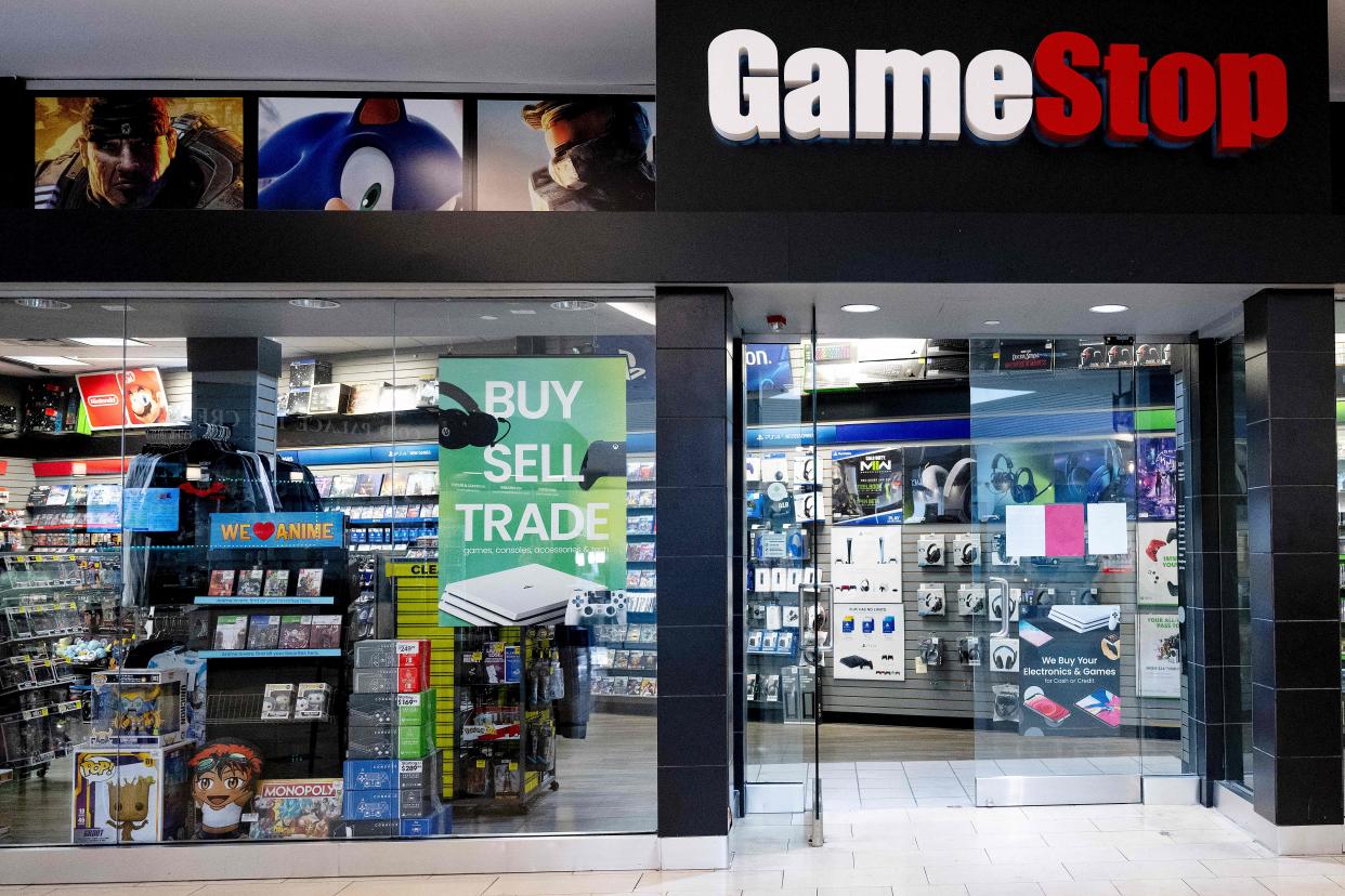 The Gamestop store in Annapolis, Maryland, on September 7, 2022. - GameStop shares moved lower Wednesday ahead of the video game retailer's second quarter earnings after the closing bell. (Photo by Jim WATSON / AFP) (Photo by JIM WATSON/AFP via Getty Images)