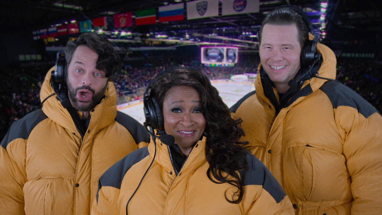 Nick Kroll, Wanda Sykes and Ike Barinholtz write and star in History of the World, Part II. (Photo: Courtesy of Hulu)