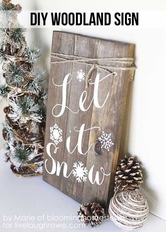 Let It Snow Woodland Sign