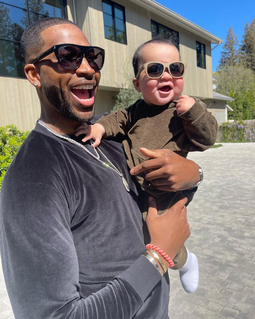 Tristan Thompson and Son Tatum Adorably Twin in Matching Shades