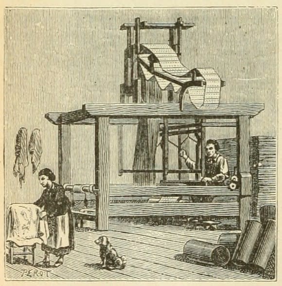 Illustration of a Jacquard loom