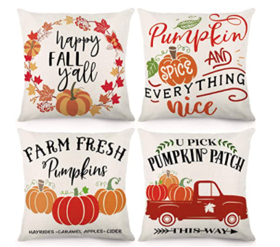 CDWERD Fall Pillow Covers 18x18 Inches Fall Decorations Thanksgiving Farmhouse Throw Pillowcase Autumn Pumpkin Cushion Case 