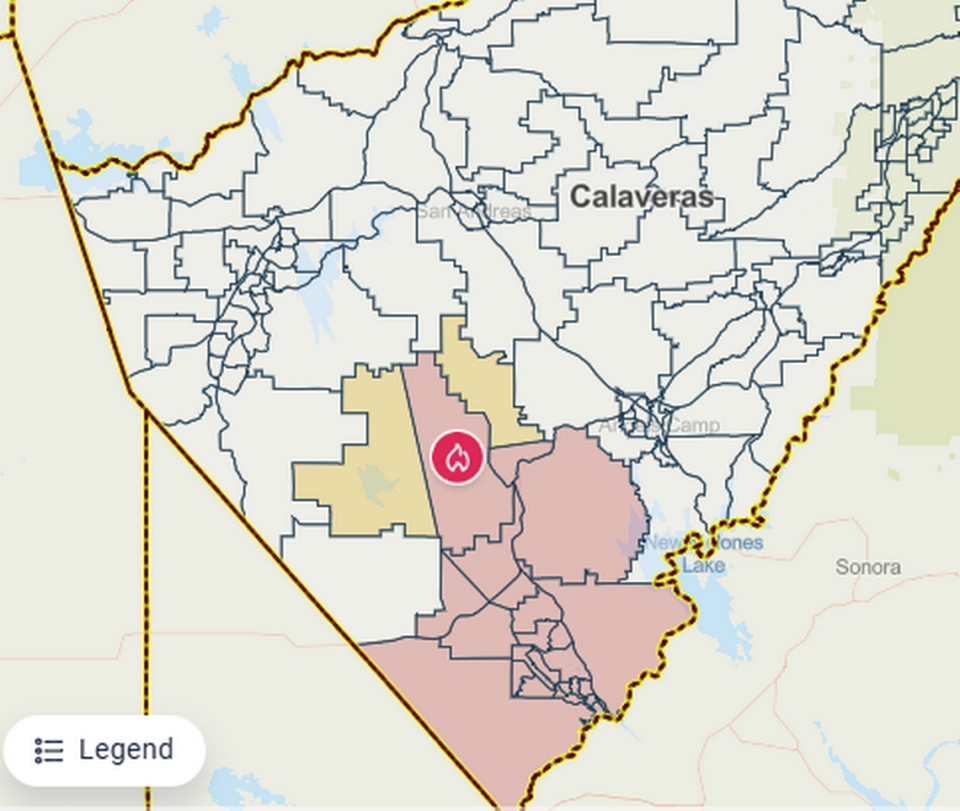 A screenshot of areas under an evacuation order as of Tuesday, June 18, 2024.