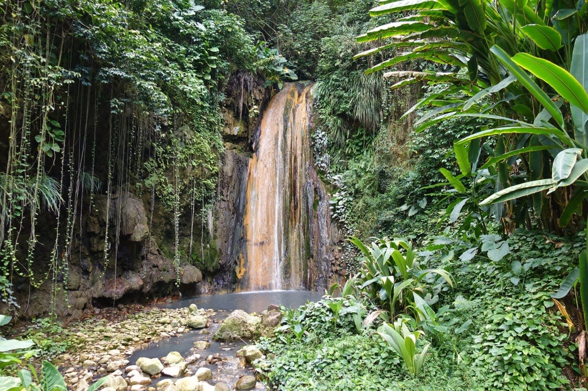 View of the Diamond Waterfall in the Diamond Botanical Gardens in St Lucia <br>(Photo: AdobeStock)