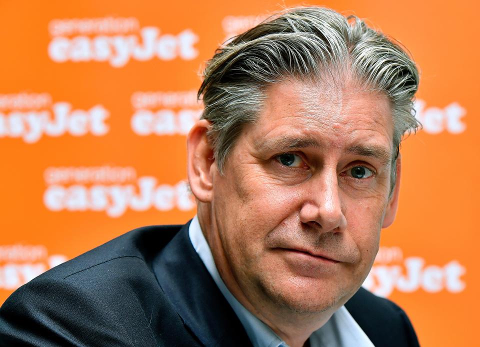 Low-cost airline EasyJet CEO Johan Lundgren attends the inauguration of EasyJet's new base at Bordeaux Airport on March 28, 2018. - The Bordeaux base is the airline's sixth air base in France. (Photo by GEORGES GOBET / AFP)        (Photo credit should read GEORGES GOBET/AFP/Getty Images)