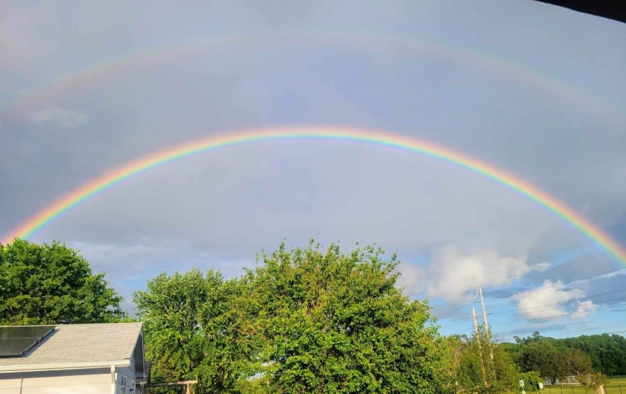 Haysville double rainbow on May 13, 2024 (Courtesy: Britt Starks)