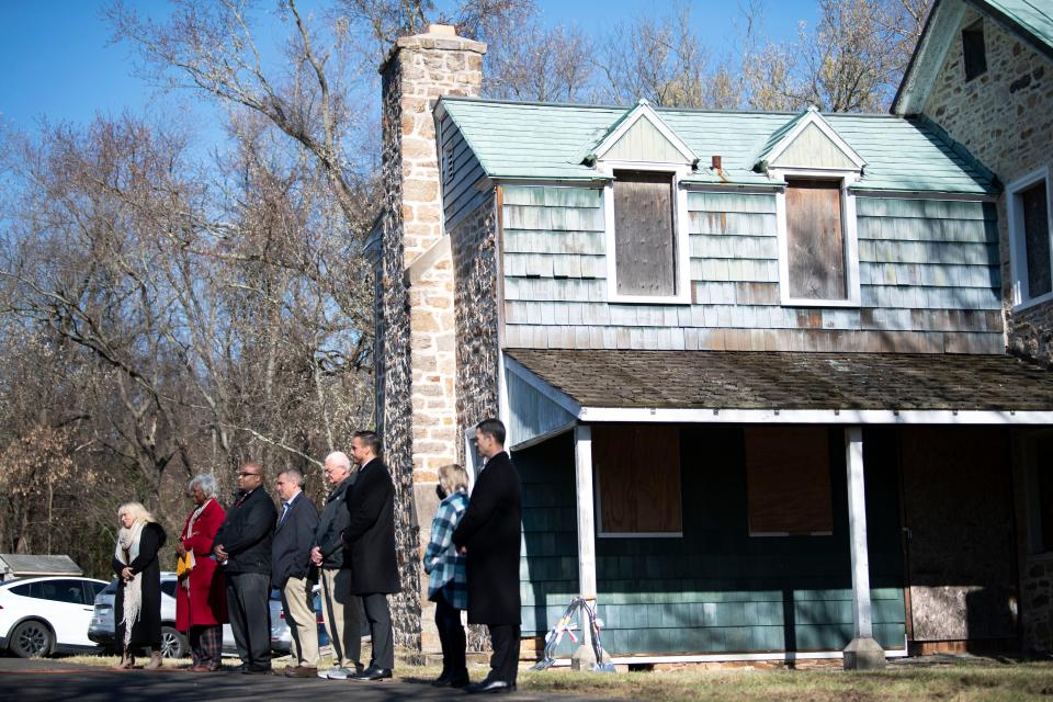Officials and guests attend the groundbreaking ceremony of African American Museum of Bucks County's new permanent home in Middletown Township on Wednesday, Nov. 23, 2022. 