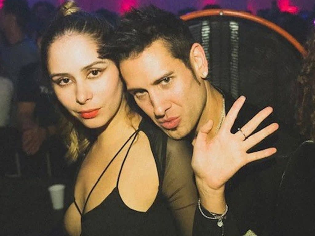 Architectural manager Marcela Cabrales-Arzola, 26, poses with producer David Pearce, 37, at an after-hours warehouse party in downtown LA on Nov. 13. Mr Pearce was later arrested on manslaughter charges connected to the drug overdose deaths of Ms Cabrales-Arzola and her model friend, Christy Giles. (Instagram)