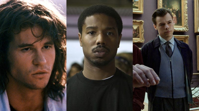 (from left) Val Kilmer in The Doors; Michael B. Jordan in Fruitvale Station; Harry Styles in My Policeman