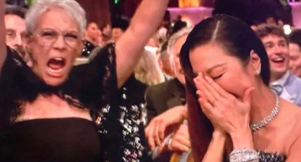 Jamie Lee Curtis Turned CoStar Michelle Yeoh's Golden Globes Win