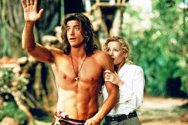 Marsha Blackburn/Disney/Kobal/Shutterstock Brendan Fraser and Leslie Mann in 'George of the Jungle,' 1997