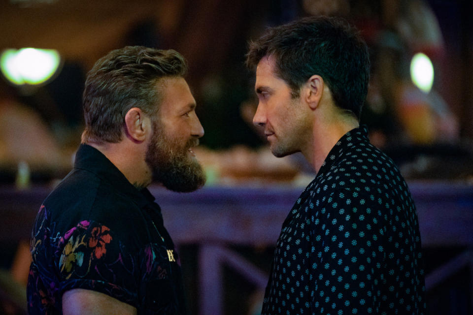 <em>McGregor staring down Jake Gyllenhaal in "Road House."</em><p>Courtesy Image</p>