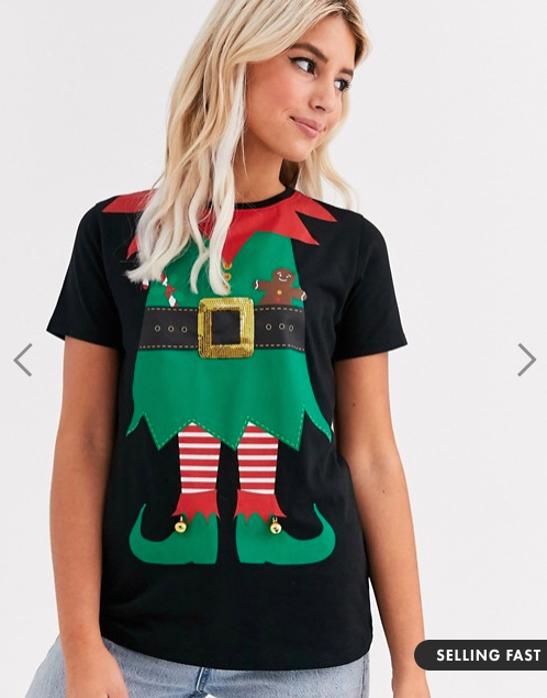 Dieses Elfen-Shirt von New Look ist die bessere Wahl für das Weihnachtsessen. Foto: ASOS