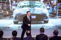 Tesla Inc CEO Elon Musk attends an opening ceremony for Tesla China-made Model Y program in Shanghai