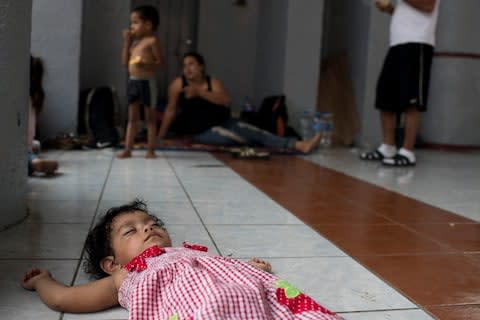 Children are sleeping in public buildings and streets in overwhelmed towns like Tapachula - Credit: Encarni Pindado