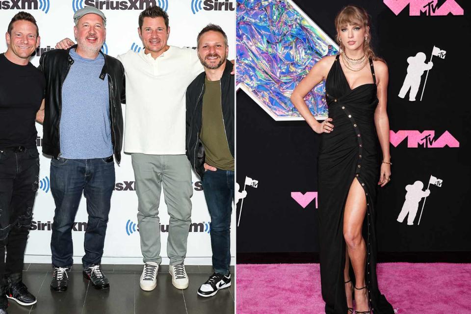 <p>Arturo Holmes/Getty; John Nacion/WireImage</p> 98 Degrees; Taylor Swift