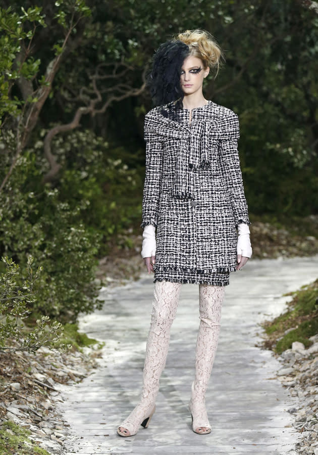 <b>Chanel SS13: </b>Classic tweed suits were trademark Chanel.<br><br>© Reuters