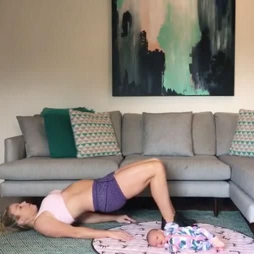 She posted the video, urging other mums to feel comfortable in themselves after having a baby. Photo: Instagram