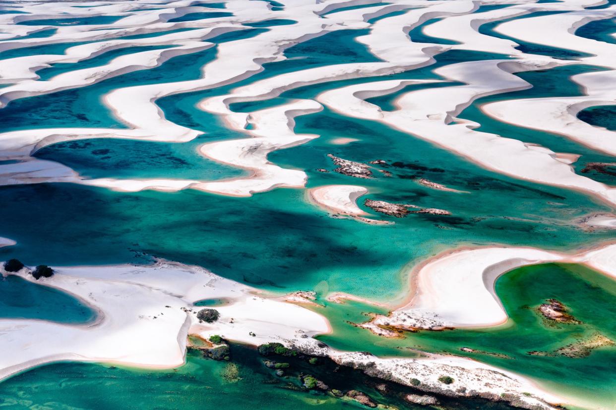 Aerial view of Lençois Maranhenses