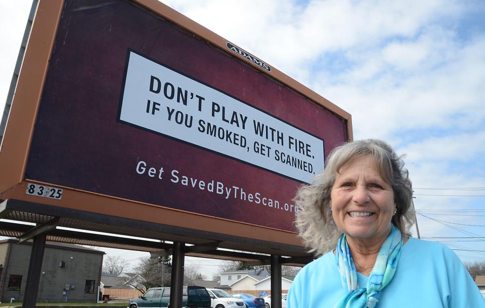 After reading a "Saved by the Scan" billboard, Diane Wright of Monroe scheduled a lung cancer screening. She was later diagnosed with cancer.