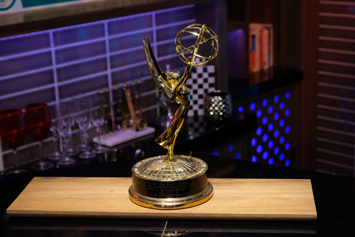 WATCH WHAT HAPPENS LIVE WITH ANDY COHEN -- Episode 16146 -- Pictured: Emmy Award -- (Photo by: Charles Sykes/Bravo/NBCU Photo Bank/NBCUniversal via Getty Images)