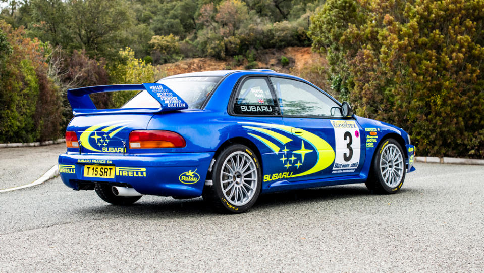 The 1999 Subaru Impreza WRC99 rally car formerly raced by Richard Burns.
