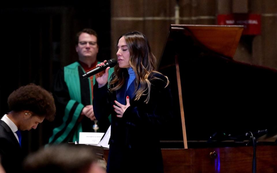 Mel C sings during the Bill Kenwright Memorial