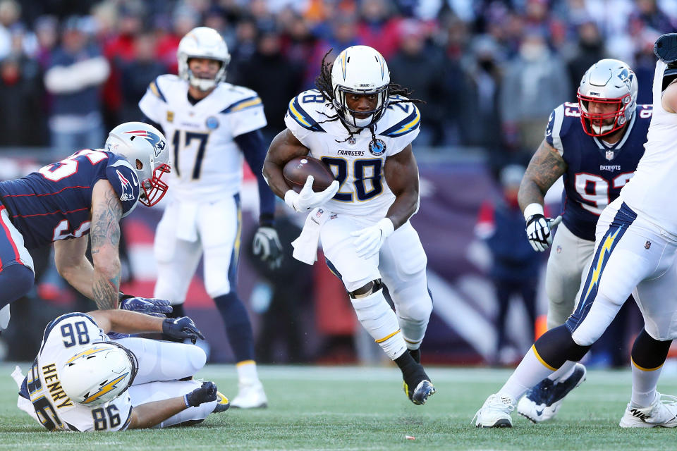 Los Angeles Chargers running back Melvin Gordon is one of four players holding out. (Getty Images)