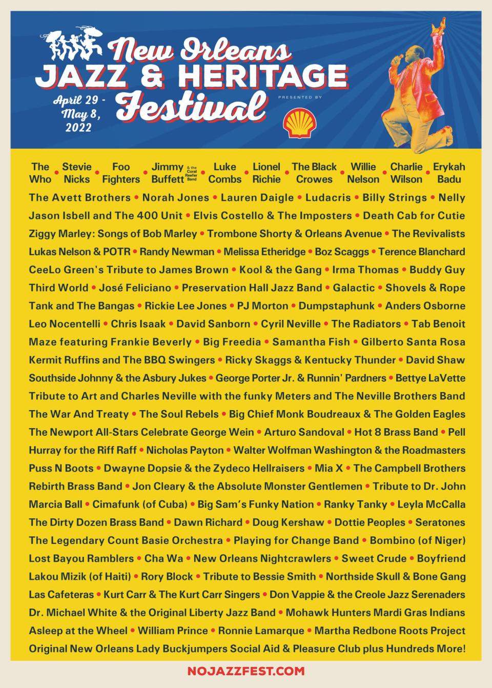 New Orleans Jazz & Heritage Festival 2022 Flyer