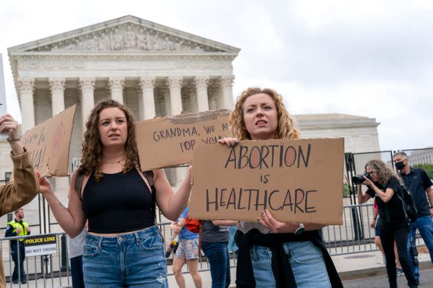 Protesters in support of abortion rights gathered outside the Supreme Court in May after the leaked ruling was published. (Photo: AP Photo/Jacquelyn Martin)