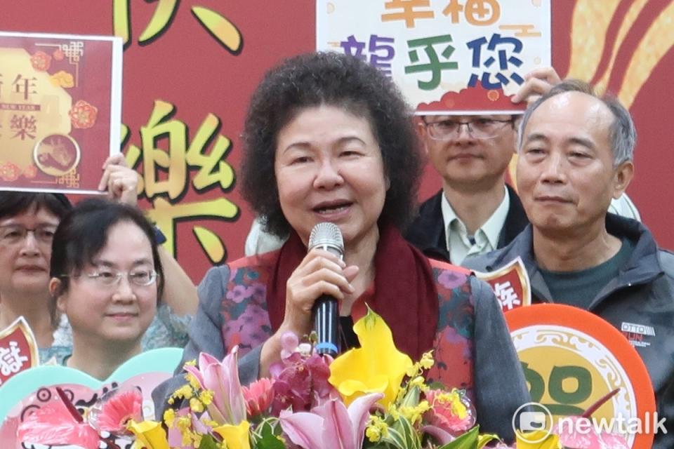 監察院15日舉行新春團拜，院長陳菊致詞。   圖：林朝億/攝