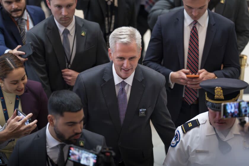 Speaker of the House Kevin McCarthy, R-Calif., leaves the chamber after passage of a crucial procedural vote on the debt ceiling and budget cuts package he negotiated with President Joe Biden, at the Capitol in Washington, Wednesday, May 31, 2023. The U.S. still faces a potentially disastrous U.S. default in less than a week if Congress fails to act. The bill now goes to the Senate. (AP Photo/J. Scott Applewhite)