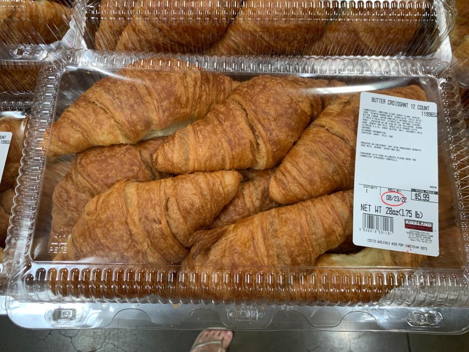 clear package of butter croissants at costco