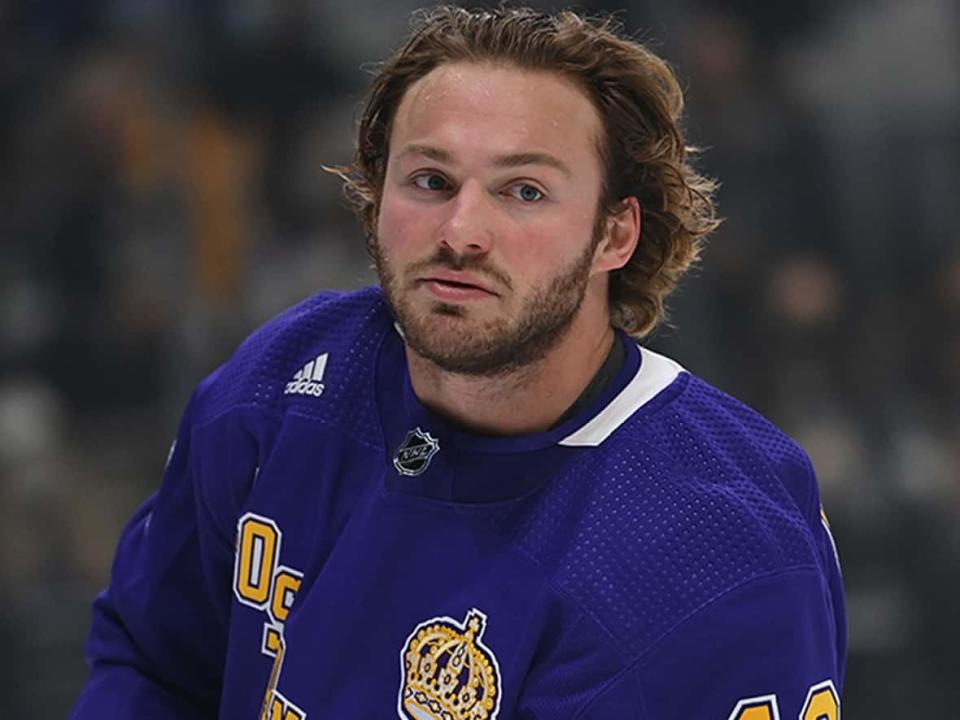 Kings forward Brendan Lemieux, pictured, allegedly bit the hand of the Senators' Brady Tkachuk in Saturday night's game and has been offered an in-person hearing via Zoom with the NHL. The in-person hearing means Lemieux could be barred a minimum six games. (Jayne Kamin-Oncea-USA TODAY Sports - image credit)