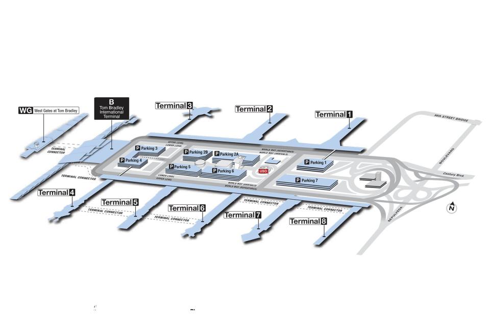 Airline map for LAX