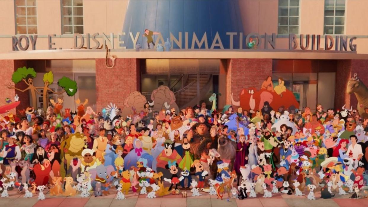  A photo of all the animated characters in Disney's Once Upon A Short. 
