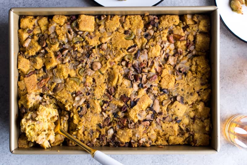 Gluten-Free Cornbread and Mushroom Stuffing