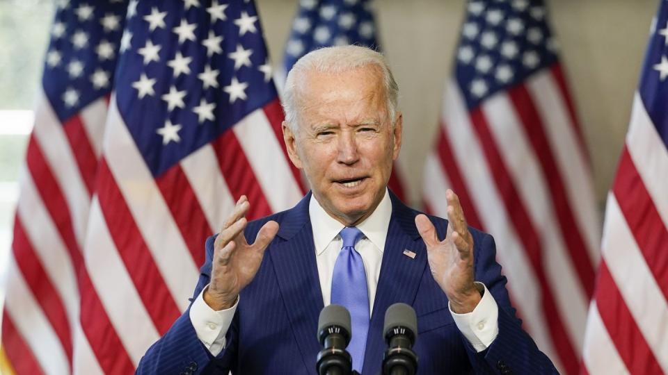 US-Präsidentschaftskandidat Joe Biden spricht im «National Constitution Center».