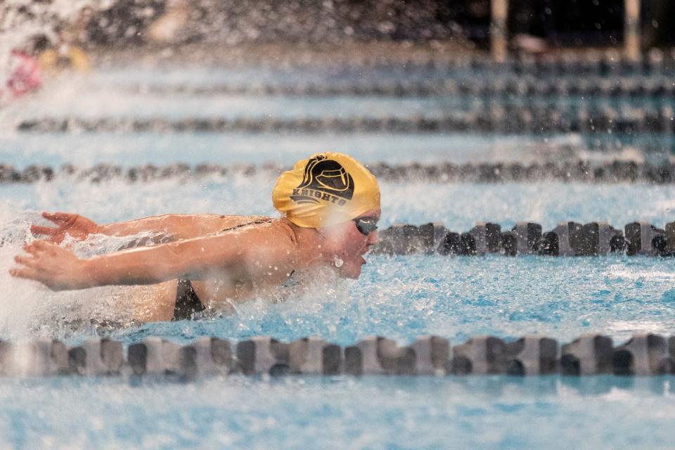 Ava Clegg of Lone Peak High School competes at the Utah 6A State Meet at the Stephen L. Richards Building in Provo on Saturday, Feb. 24, 2024. | Marielle Scott, Deseret News